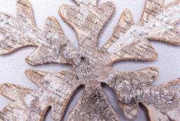 Shatchi 20Cm Snowflake Shape Birch Bark Wooden Christmas Wall Hanging Decoration - thumbnail 6