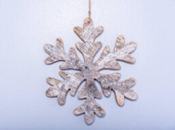 Shatchi 20Cm Snowflake Shape Birch Bark Wooden Christmas Wall Hanging Decoration - thumbnail 2