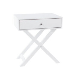 Core Products Set Of 2 Options X Legs 1 Drawer Bedside Cabinets, White Finish, Metal Handle - thumbnail 4