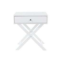 Core Products Set Of 2 Options X Legs 1 Drawer Bedside Cabinets, White Finish, Metal Handle - thumbnail 3