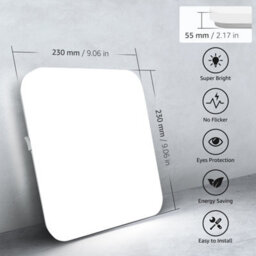 Lepro Led Ceiling Lights 24W, 2400Lm Waterproof Bathroom Light, Daylight White 5000K, Office, Living Room, Bedroom, Kitchen, 23Cm - thumbnail 9