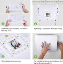 Lepro Led Ceiling Lights 24W, 2400Lm Waterproof Bathroom Light, Daylight White 5000K, Office, Living Room, Bedroom, Kitchen, 23Cm - thumbnail 4