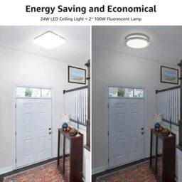 Lepro Led Ceiling Lights 24W, 2400Lm Waterproof Bathroom Light, Daylight White 5000K, Office, Living Room, Bedroom, Kitchen, 23Cm - thumbnail 5