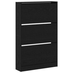 Walplus Shoe Cabinet Black Oak 80 X 21 X 125.5 Cm Engineered Wood - thumbnail 2