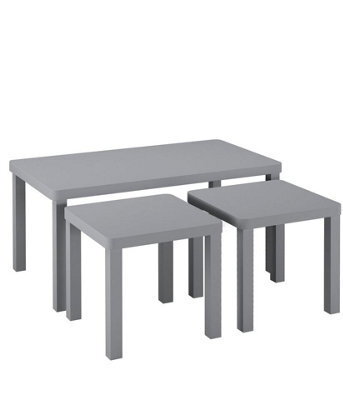 Urbn-Living Urbnliving Wooden Nesting Stacking Grey Color Coffee Side Centre Tables Living Room Furniture, Set Of 3 - image 1