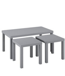 Urbn-Living Urbnliving Wooden Nesting Stacking Grey Color Coffee Side Centre Tables Living Room Furniture, Set Of 3 - thumbnail 1