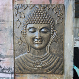 Serenityy Large Buddha Relief Wall Art 0.7X1M Antique Gold Iron Frame 14Kg - thumbnail 1
