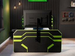 Recoil Alister Side Lift Tv Ottoman Bed Black & Green Small Double - thumbnail 3