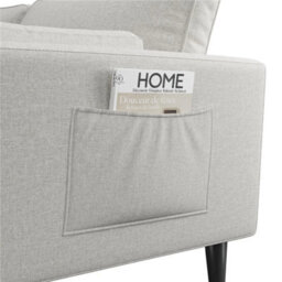 Griege Fabric Sofa Upholstered Sofa 2 Seater Couch With Tufted Single Seat Cushion - thumbnail 6