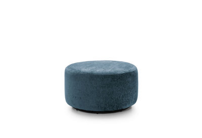 Abakus Direct Harriet Crushed Chenille Swivel Footstool In Dark Blue - image 1