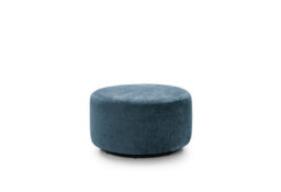 Abakus Direct Harriet Crushed Chenille Swivel Footstool In Dark Blue - thumbnail 1