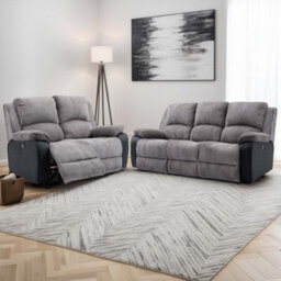 More4Homes Postana Electric Recliner Jumbo Cord 2+3 Seater Sofa Set (Grey)