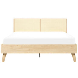 Beliani Bed Rattan Monpazier 160 X 200 Cm (Eu King Size) Light Brown - thumbnail 4