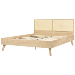 Beliani Bed Rattan Monpazier 160 X 200 Cm (Eu King Size) Light Brown - thumbnail 5