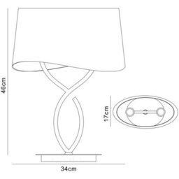 Luminosa Lighting Luminosa Ninette Table Lamp 2 Light E14 Large, Antique Brass With Black Shade - thumbnail 6