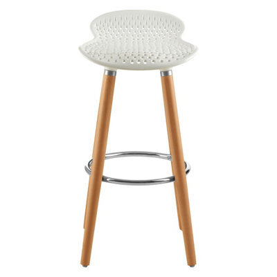 Orsina Matte White Bar Stool, Easy To Clean Kitchen Bar Stool, Footrest Bar Stool, Space-Saver Breakfast Stool - image 1