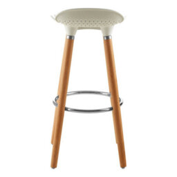 Orsina Matte White Bar Stool, Easy To Clean Kitchen Bar Stool, Footrest Bar Stool, Space-Saver Breakfast Stool - thumbnail 4