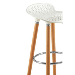 Orsina Matte White Bar Stool, Easy To Clean Kitchen Bar Stool, Footrest Bar Stool, Space-Saver Breakfast Stool - thumbnail 5