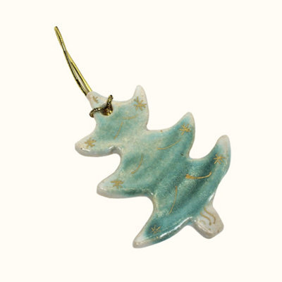 Storm Flowers Garden Christmas Tree Hanging Ceramic Decoration - image 1