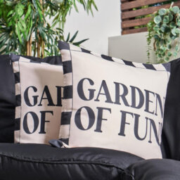 Ohs 2 X Garden Of Fun Slogan Garden Cushion Covers Outdoor Water Resistant - thumbnail 2