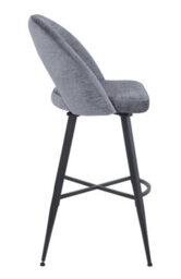 Aspect Furniture Set Of 2 Lincoln Swivel Barstool W Padded Seat, Black Base-Grey Linen - thumbnail 5