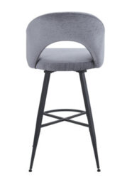 Aspect Furniture Set Of 2 Lincoln Swivel Barstool W Padded Seat, Black Base-Grey Linen - thumbnail 6