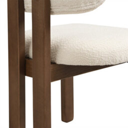 Abrihome Set Of 2, Solid Wood Chairs, Dining Chairs, Suitable For Homes, Restaurants, Living Rooms, And Cafes, Boucle, Walnut Wood Color - thumbnail 6
