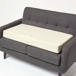 Homescapes Cream Quilted Cotton 2 Seater Orthopaedic Booster Cushion Cover - thumbnail 2