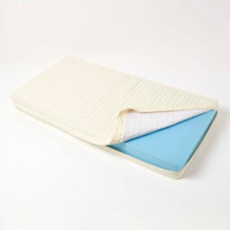 Homescapes Cream Quilted Cotton 2 Seater Orthopaedic Booster Cushion Cover - thumbnail 1