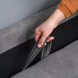 Homcom Compact 2 Seater Sofa With Hidden Storage And Rubberwood Legs Grey - thumbnail 7