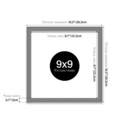 9X9 Grey Picture Frame (22.9 X 22.9Cm) Poster, Photo, Artwork, Gallery Wall Or Print - thumbnail 3