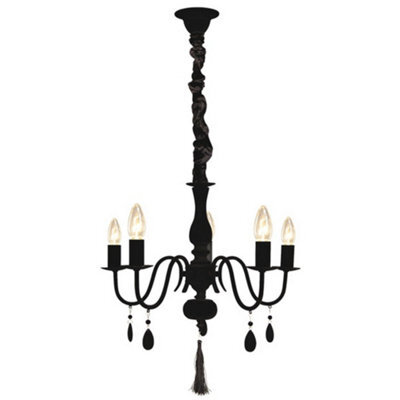 Luminosa Lighting Luminosa Magnifico 5 Light Multi Arm Chandeliers Black