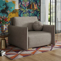 Viva Glov I Armchair With Sleeping Function Storage Container Chipboard Frame Sinuous Spring 104X98X85Cm Cappuccino - thumbnail 1