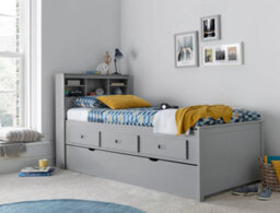 Save On Goods UK 3Ft Single Grey,wood,guest Bed Trundle Frame,bed Underneath,overnighter. Roll Out Under Bed Twin Bed With Drawer Storage - thumbnail 6