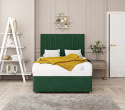 Bed Choices Manhattan Plush Velvet Divan Bed With Mattress, Headboard & 2 Storage Drawers - Small Double - thumbnail 2