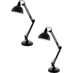 Set Of 2 Modern Black Table Desk Lamps With Flexible Design And In-Line Switch - thumbnail 1