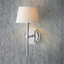 Loops 2 Pack Indoor Bright Nickel Plate Wall Light - Ivory Linen Mix Fabric Shade - Dimmable 6W Led E14 - thumbnail 3