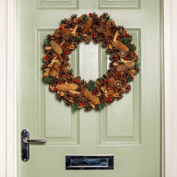 Samuel Alexander 50Cm Winter Spice Hanging Christmas Wreath With Pine Cones Red Berries & Dried Fruit - thumbnail 2