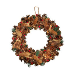 Samuel Alexander 50Cm Winter Spice Hanging Christmas Wreath With Pine Cones Red Berries & Dried Fruit - thumbnail 8