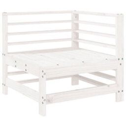 Walplus Outdoor Garden Corner Sofa For Patio Balcony Poolside Furniture White Solid Wood Pine - Cushion Not Included - thumbnail 2