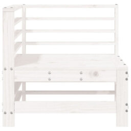 Walplus Outdoor Garden Corner Sofa For Patio Balcony Poolside Furniture White Solid Wood Pine - Cushion Not Included - thumbnail 3