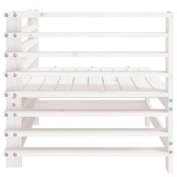 Walplus Outdoor Garden Corner Sofa For Patio Balcony Poolside Furniture White Solid Wood Pine - Cushion Not Included - thumbnail 4