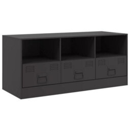 Berkfield Tv Cabinet Black 99X39X44 Cm Steel - thumbnail 2
