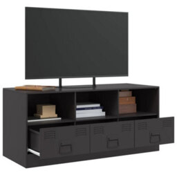 Berkfield Tv Cabinet Black 99X39X44 Cm Steel - thumbnail 5