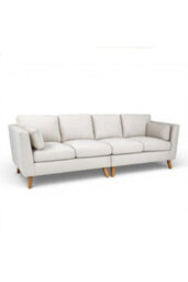 Loft Home Aria Classic Natural Oatmeal 4 Seater Fabric Sofa - thumbnail 2