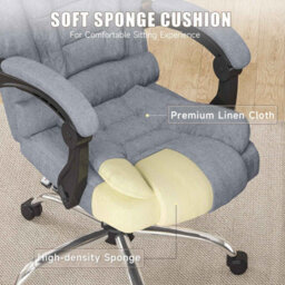 Rattantree Executive Office Chair,reclining Computer Desk Chair With Adjustable Height & Tilt, Heavy Duty Fabric Swivel Chair For Home Office - thumbnail 2
