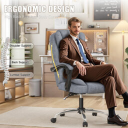 Rattantree Executive Office Chair,reclining Computer Desk Chair With Adjustable Height & Tilt, Heavy Duty Fabric Swivel Chair For Home Office - thumbnail 5