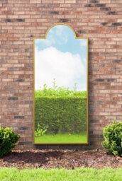 "Mirroroutlet Genestra - Gold Contemporary Wall & Leaner Garden Outdoor Mirror 75""x 33"", 190X85Cm" - thumbnail 5