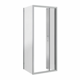 Sundaze 800mm Bi-Fold Door Shower Enclosure Chrome Framed With 800mm Side Panel, Anthracite Slate Effect Shower Tray & Waste - thumbnail 2