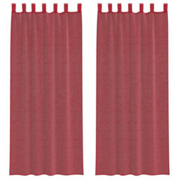 Walplus Voile Curtains With Rod Pockets 2 Pcs Wine Red - thumbnail 2